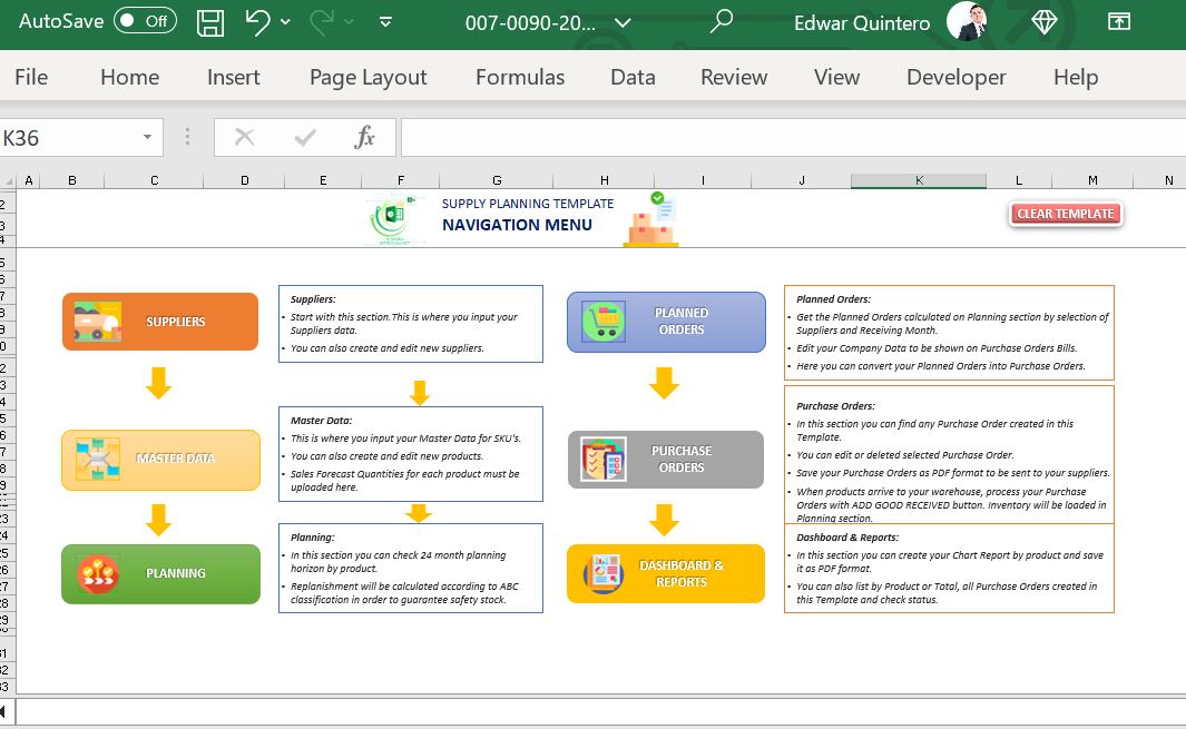 Supply Planning Excel Template